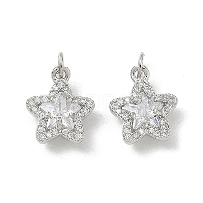 Brass Micro Pave Clear Cubic Zirconia Charms CU-CBA9FFD-07P-1