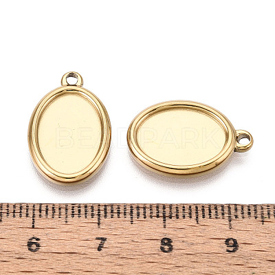 304 Stainless Steel Pendant Cabochon Settings STAS-T067-68G-1