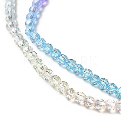 Transparent Gradient Color Glass Beads Strands LS-GLAA-H021-01A-19-1