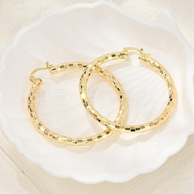 Brass Hoop Earrings LS-EJEW-B117-06E-G-1