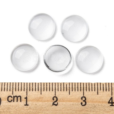 Transparent Glass Cabochons X-GGLA-R026-10mm-1