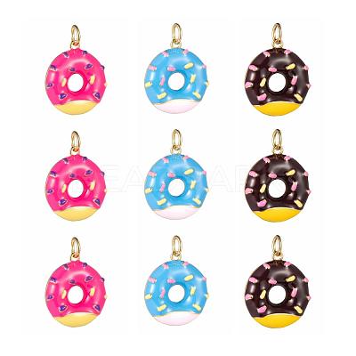 6Pcs 3 Colors Brass Enamel Pendants KK-LS0001-31-1