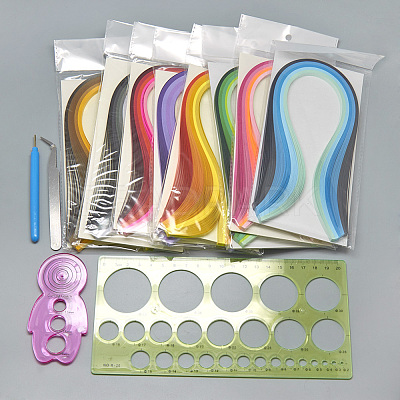 DIY Paper Quilling Strips Sets: 26 Color Paper Quilling Strips DIY-R041-13-1