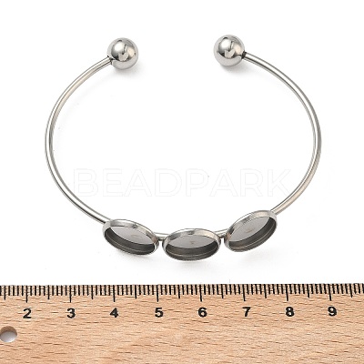304 Stainless Steel Open Cuff Bangle Makings STAS-K320-01C-P-1