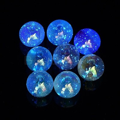 UV Plated Transparent Acrylic Beads X-OACR-Z013-10-1