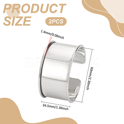 2Pcs Alloy Grooved Bangles FIND-UN0015-98B-1