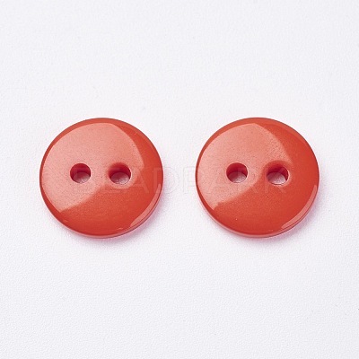 2-Hole Flat Round Resin Sewing Buttons for Costume Design BUTT-E119-20L-08-1