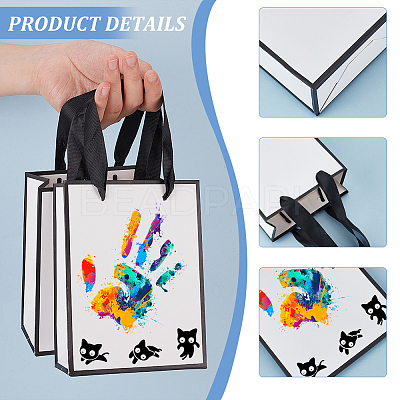 Folding Paper Gift Bags with Handle ABAG-WH0045-21A-1