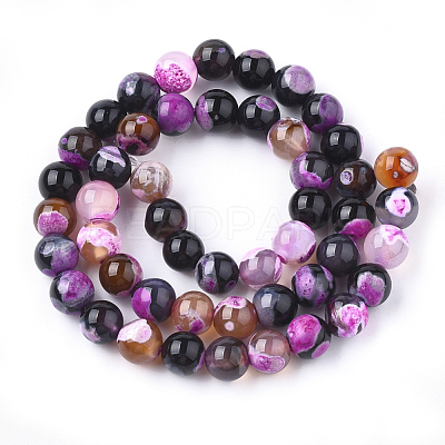 Natural Fire Crackle Agate Beads Strands G-S346-8mm-01-1