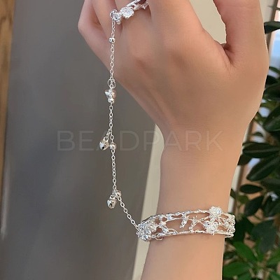Alloy Satellite Chains Link Ring Bracelets FS-WG5C966-02-1