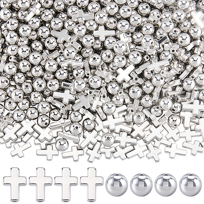 600Pcs 2 Styles CCB Plastic Beads CCB-SP0001-15A-1