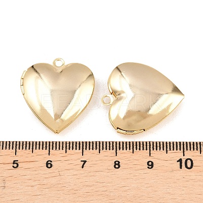 Heart Brass Locket Pendants KK-K414-12D-G-1