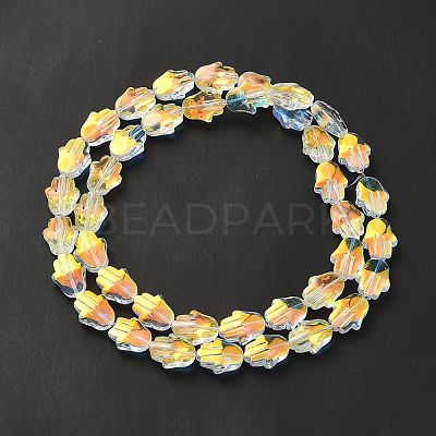 Transparent Electroplate Glass Beads Strands EGLA-F159-AB01-1