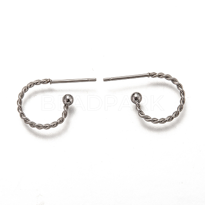 Non-Tarnish 304 Stainless Steel Stud Earring Findings STAS-L252-001P-1