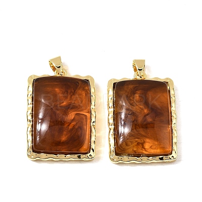 Brass Resin Pendants KK-A296-53G-G02-1