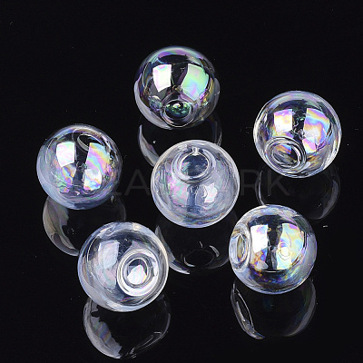 Round Handmade One Hole Blown Glass Globe Ball Bottles X-BLOW-R002-16mm-AB-1