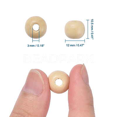 Natural Wood Beads TB12mmY-13-1