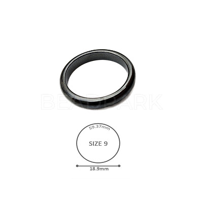 Synthetic Hematite Plain Band Rings BK4832-18-1