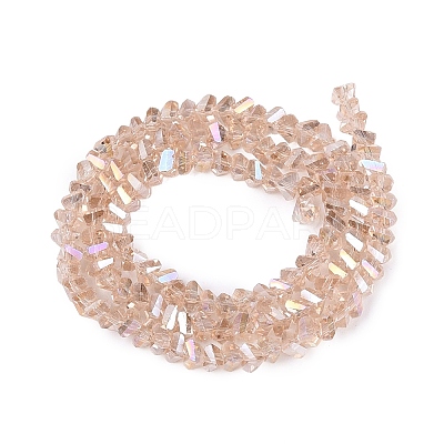 Electroplate Transparent Glass Beads Strands EGLA-Q139-01A-A02-1