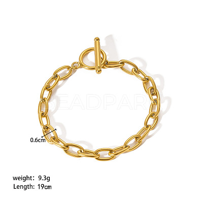 European Style 304 Stainless Steel Cable Chains Bracelet for Women LS-HM2215-15-1