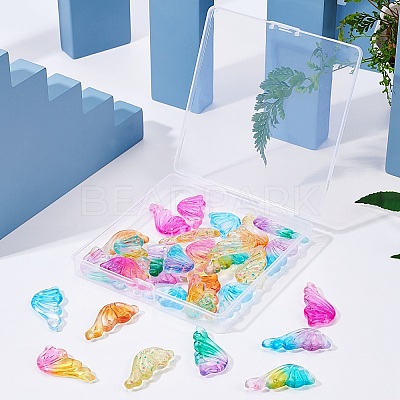 Spray Painted Glass Pendants GGLA-BC0001-003-1
