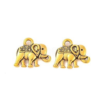 Vintage Elephant Charms PALLOY-ZN-47017-AG-FF-1