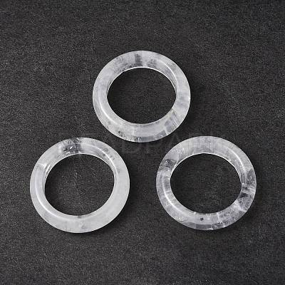 Natural Quartz Crystal Plain Band Ring RJEW-P044-01A-09-1