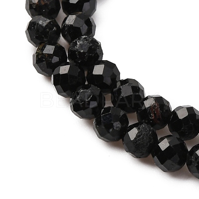 Natural Black Tourmaline Beads Strands X-G-D320-A04-4mm-1