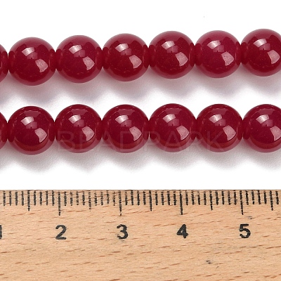 Lab Grown Red Corundum Beads Strands G-L634-B03-8mm-1