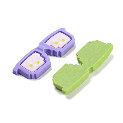 Opaque Resin Eyeglasses Cabochons RESI-H151-02-1