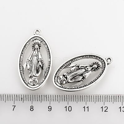 Tibetan Style Alloy Pendants X-TIBEP-Q078-38AS-RS-1