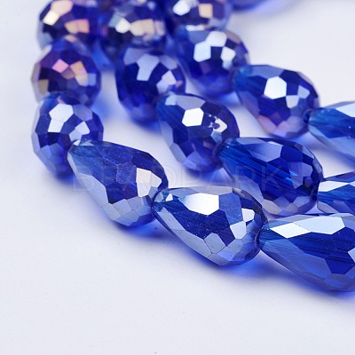 Electroplate Glass Beads Strands EGLA-D015-15x10mm-13-1