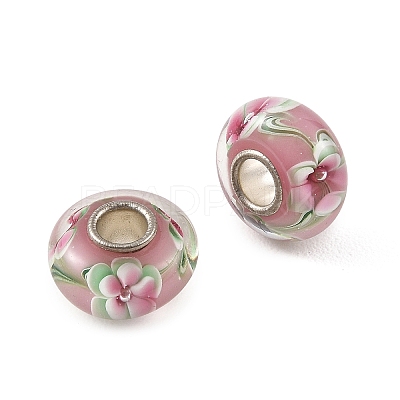 Lampwork & Brass Core European Beads LAMP-P019-01P-29-1