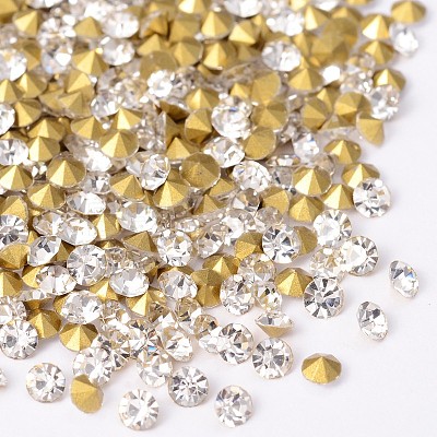 Back Plated Diamond Glass Pointed Rhinestone RGLA-SS14-001-1