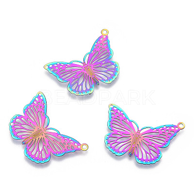 Ion Plating(IP) 304 Stainless Steel Filigree Pendants STAS-T057-61-1