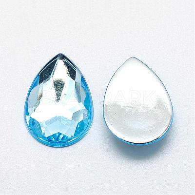 Acrylic Rhinestone Flat Back Cabochons GACR-Q010-18x25-02-1