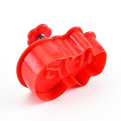 Christmas Themed Plastic Plastic Cookie Cutters BAKE-PW0007-023-1