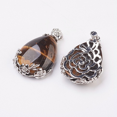 Valentine Gifts Idea for Guys Natural Tiger Eye Pendants G-Q689-12-1