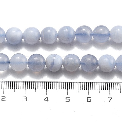 Natural Blue Lace Agate Beads Strands G-F222-30-8mm-02-1