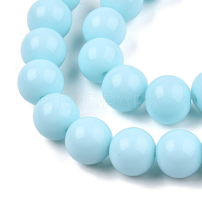Opaque Solid Color Glass Beads Strands GLAA-T032-P6mm-10-1