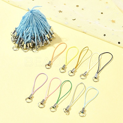 100Pcs Polyester Cord Mobile Straps MOBA-FS0001-02F-1