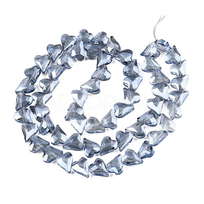 Electroplate Transparent Glass Beads Strands EGLA-N002-44-09-1