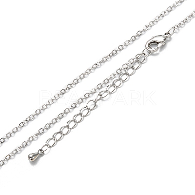 Brass Cable Chain Necklaces X-NJEW-K123-05P-1