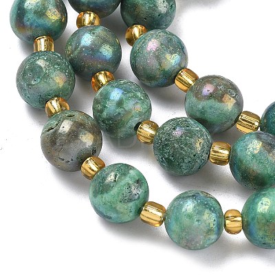Electroplated Natural Druzy Geode Crystal Beads Strands G-G459-02N-1