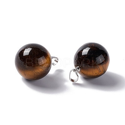 Natural Tiger Eye Pendants G-G926-02P-03-1
