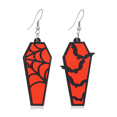 Halloween Coffin Acrylic Dangle Earrings FS-WG35652-01-1