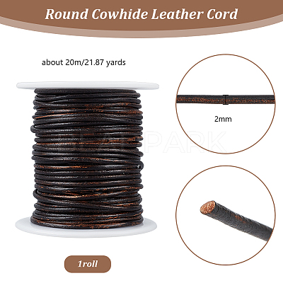 20M Round Cowhide Leather Cord WL-WH0015-01B-03-1