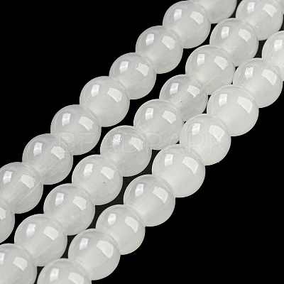 Baking Paint Imitation Jade Glass Round Bead Strands LS-DGLA-Q021-6mm-01-1