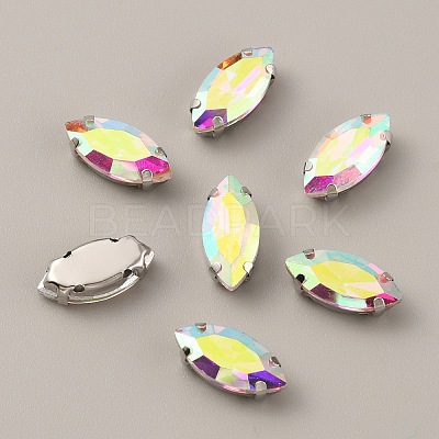 Horse Eye Shape Sew on Rhinestone FIND-WH0128-93C-01-1
