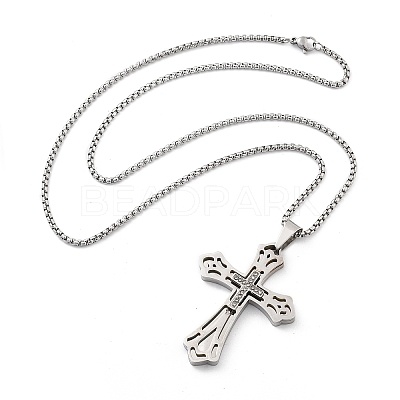 201 Stainless Steel Pendant Necklaces NJEW-H058-04P-1